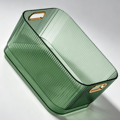 Transparent Green Acrylic Desktop Storage Basket