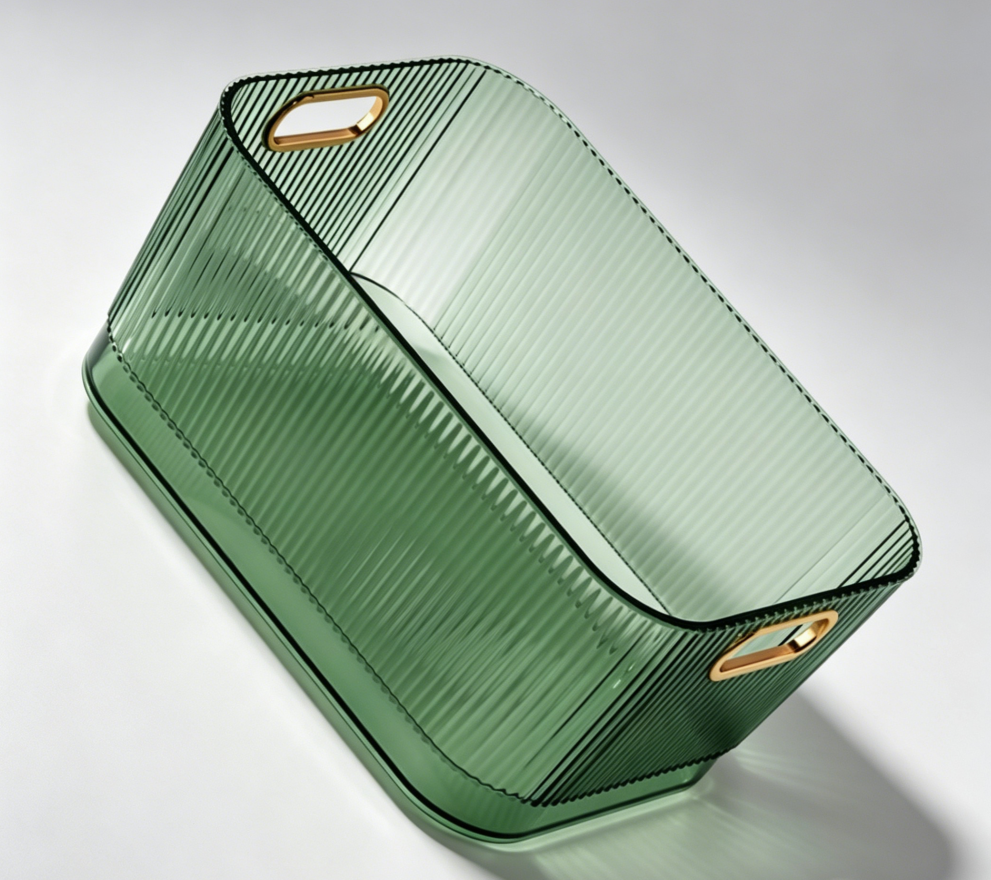 Transparent Green Acrylic Desktop Storage Basket