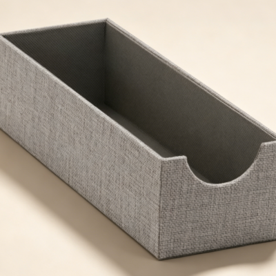 Grey Deep Drawer Organiser Box with Silver