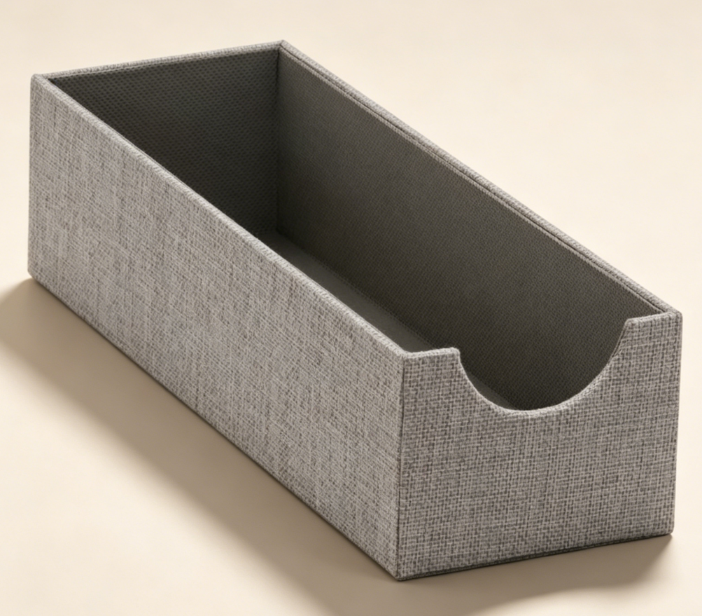 Grey Deep Drawer Organiser Box with Silver