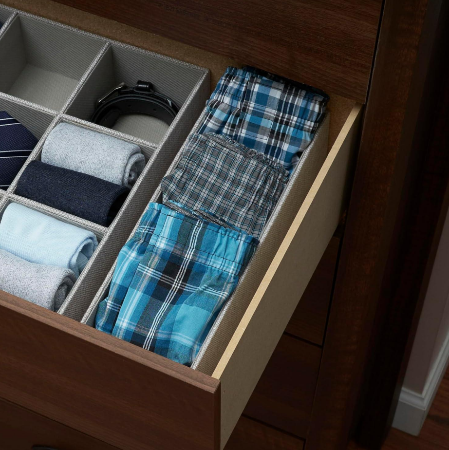 Grey Deep Drawer Organiser Box with Silver