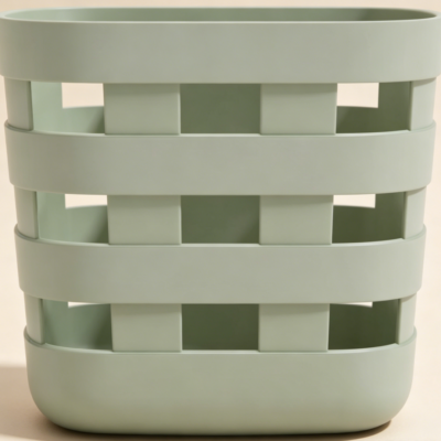 Sage Bath Storage Bin with Wall Attachment