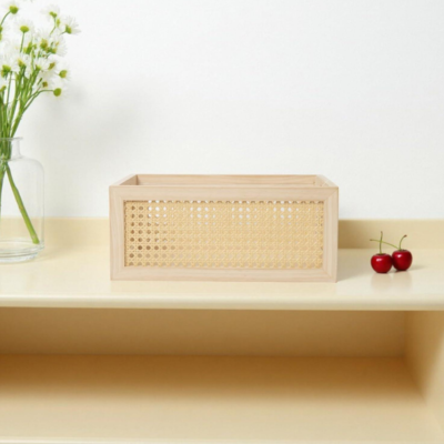 Original Rattan Wooden Tabletop Storage Box
