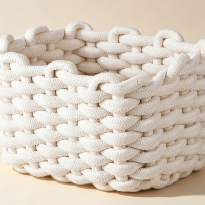 Small Cotton Rope Square Gift Basket