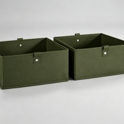 Olive Foldable Cube Storage Bins with Handles