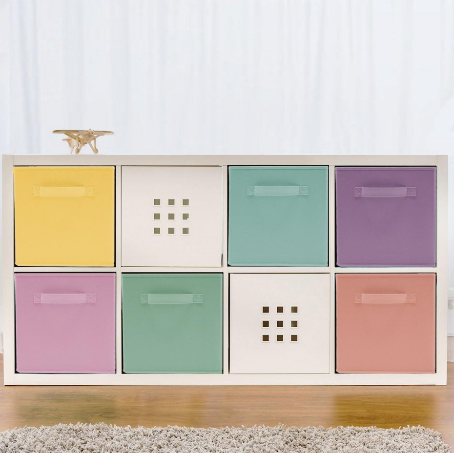 Set of 6 Multi-Coloured Foldable Fabric Cubes