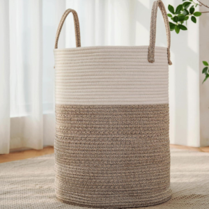 Brown 60L Tall Woven Laundry Hamper
