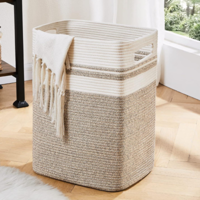 Yellow Variegated Tall Collapsible Laundry Basket