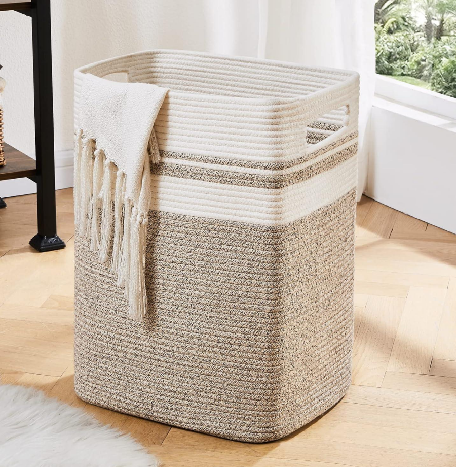 Yellow Variegated Tall Collapsible Laundry Basket