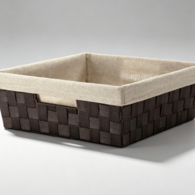 Woven Strap Liner Shelf Storage Tote