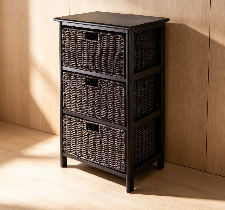 3 Basket Stackable Home Storage Rack